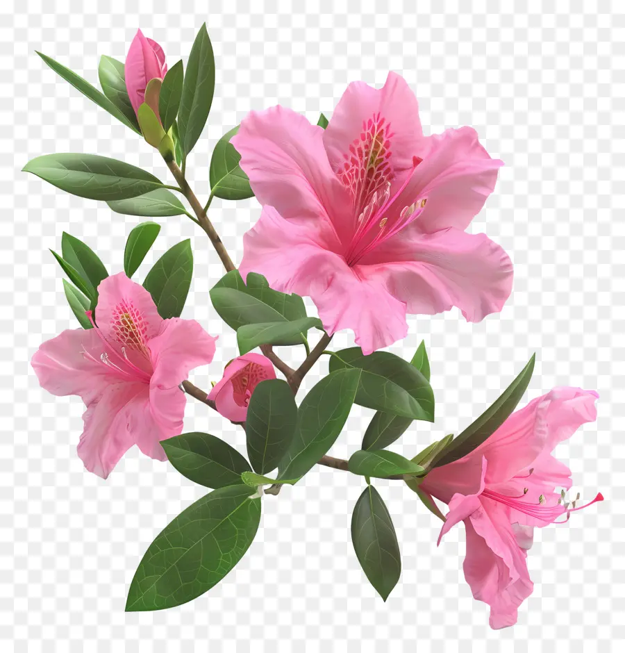 Flor De Azalea Modelo 3d，Flores Rosadas PNG