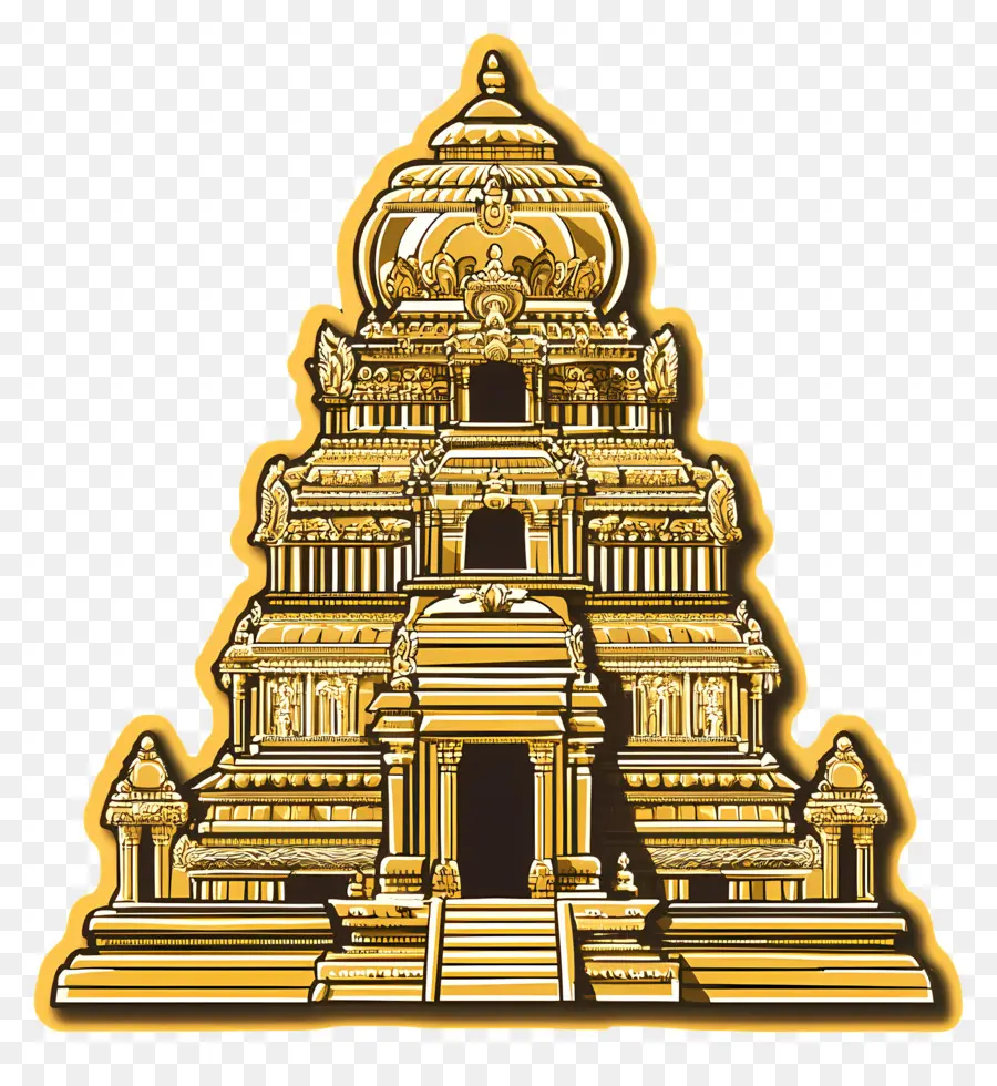 Oro Del Templo Hindú，Ilustración Del Templo PNG