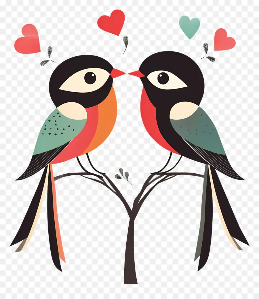 Pájaros De Boda，Pájaros Con Corazones PNG