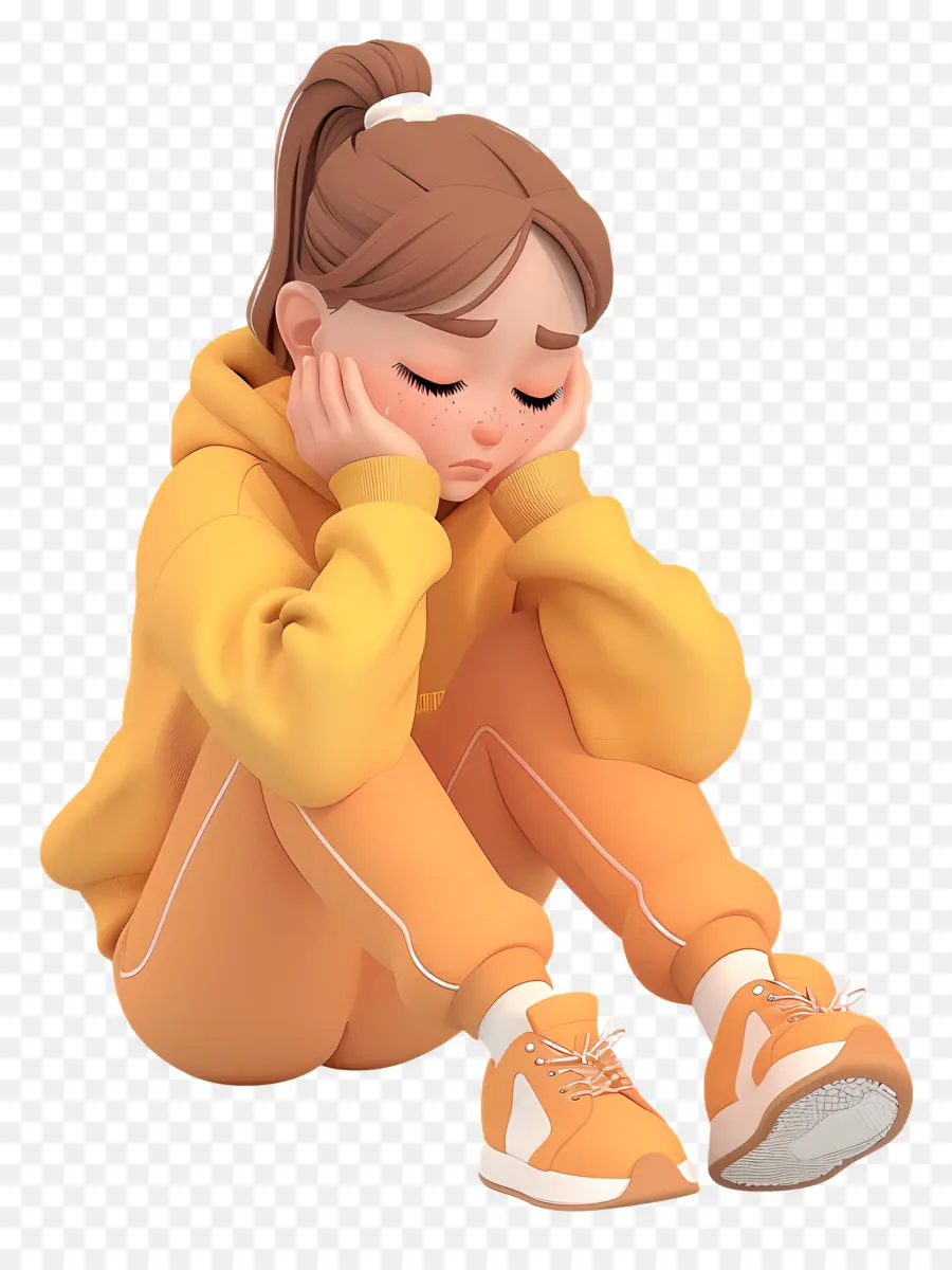 Niña Triste，Dibujos Animados PNG