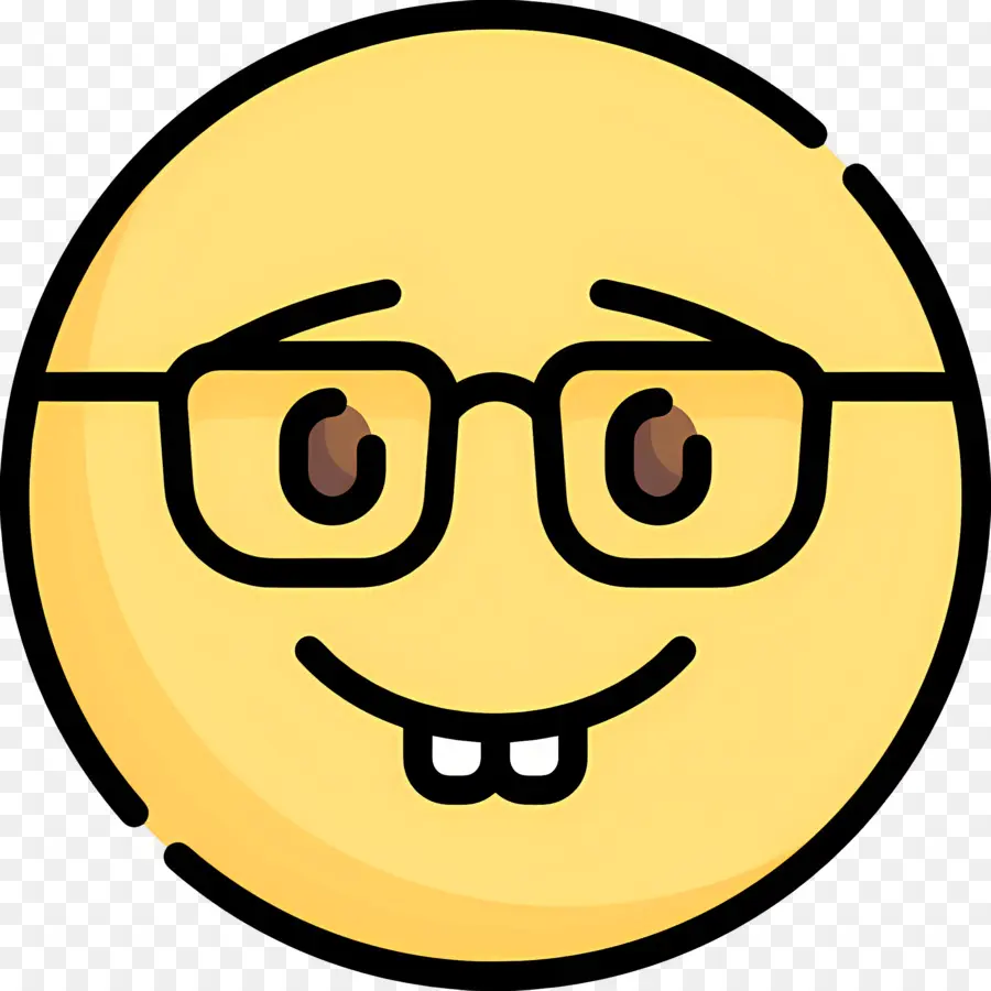 Emoji Nerd，Cara Sonriente PNG