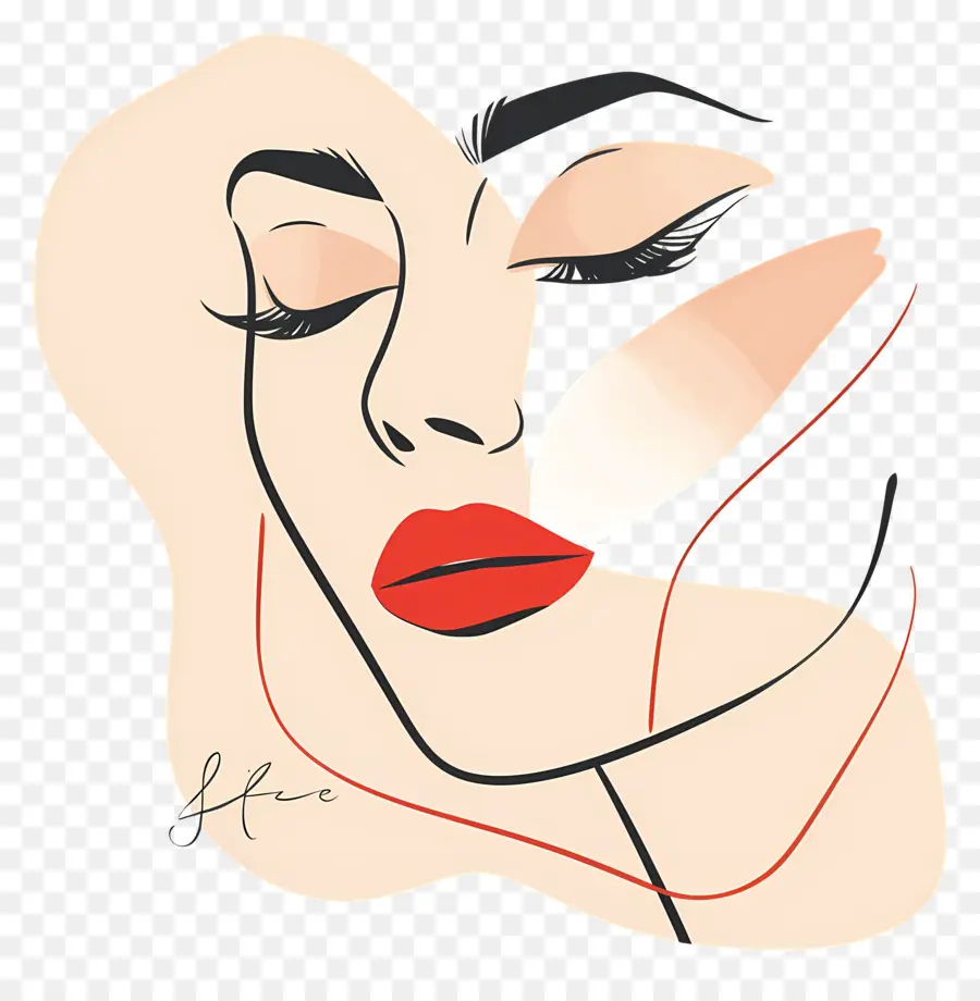 Mujer Maquillada，Arte De Cara Estilizada PNG