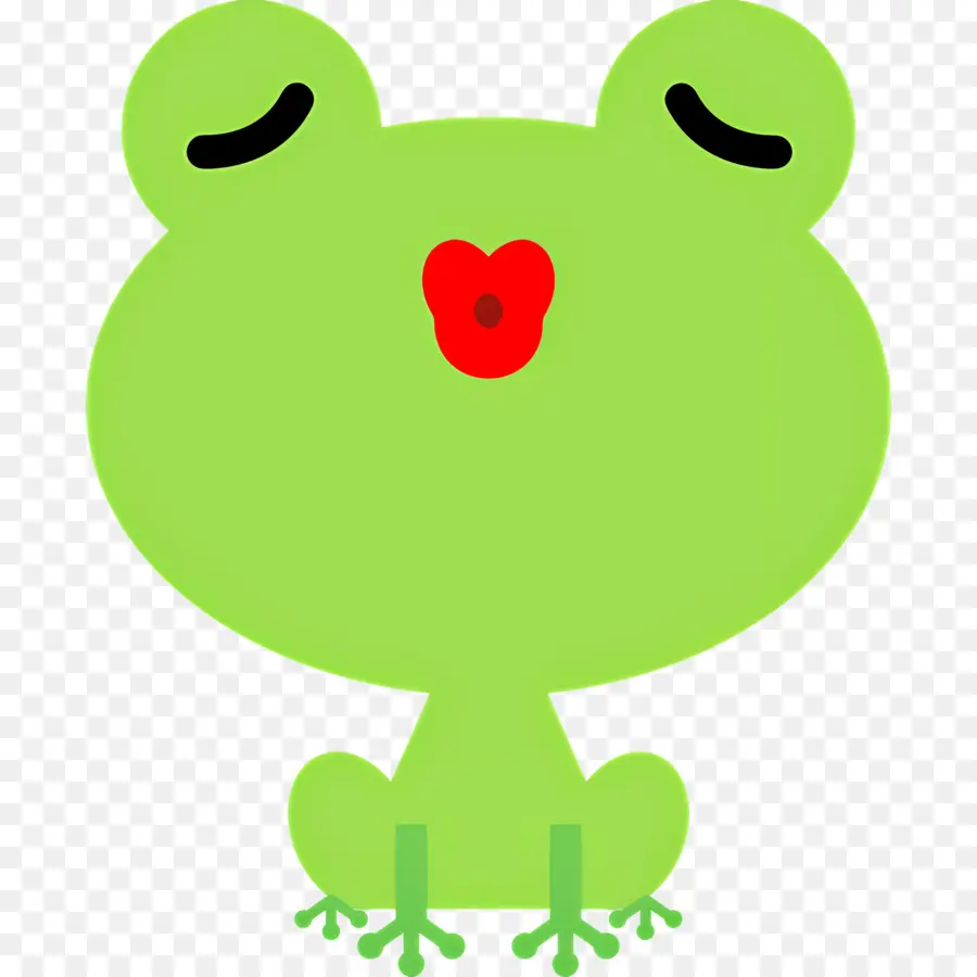 Beso Emoji，Rana Verde PNG