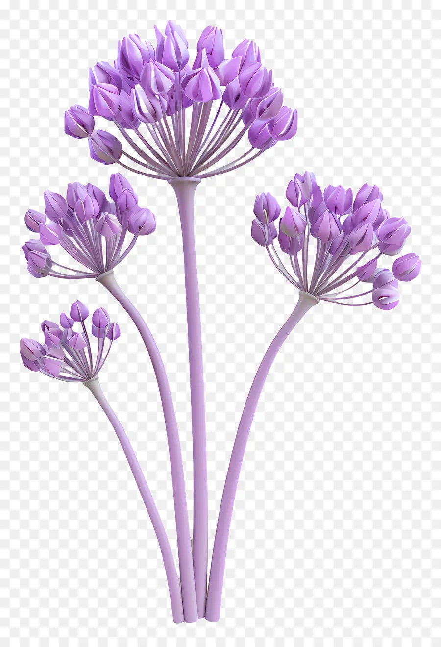 Flor De Allium Modelo 3d，Flor Morada PNG