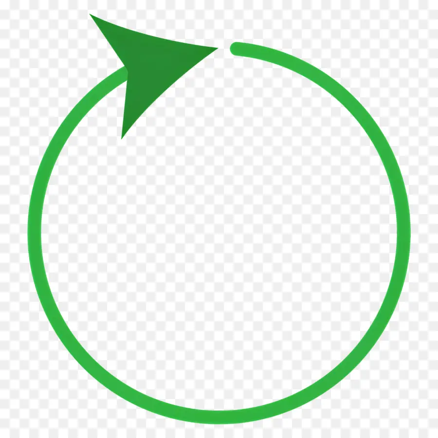 Flecha Circular，Flecha Circular Verde PNG