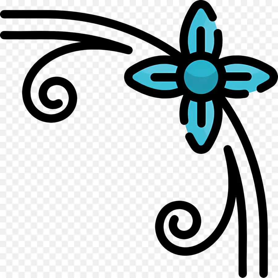 Decoracion Floral，Flor Azul PNG