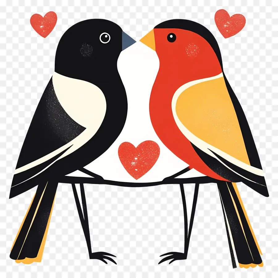 Pájaros De Boda，Pájaros Con Corazones PNG