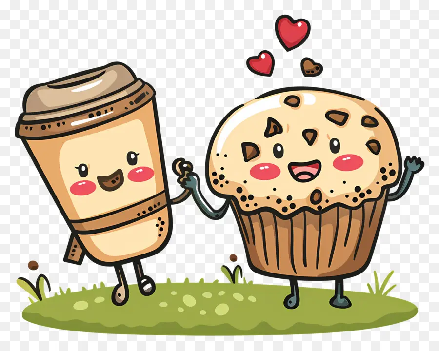 Café Kawaii，Café Y Muffin PNG