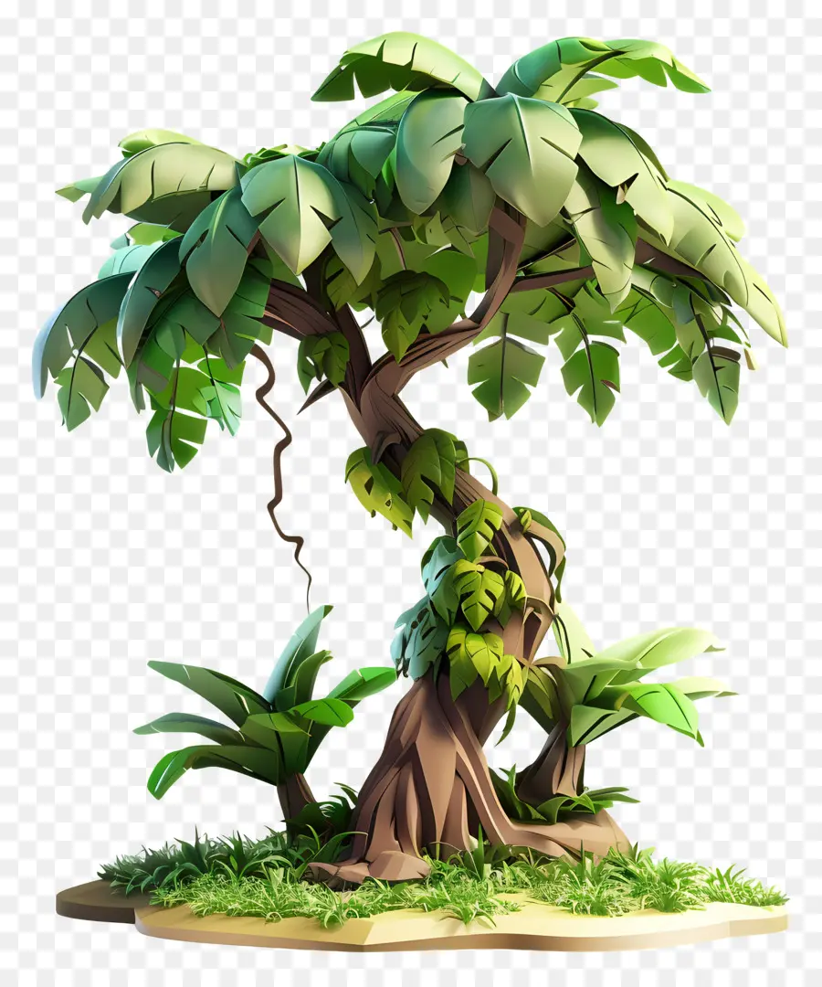 Árbol 3d，Árbol Verde Exuberante PNG