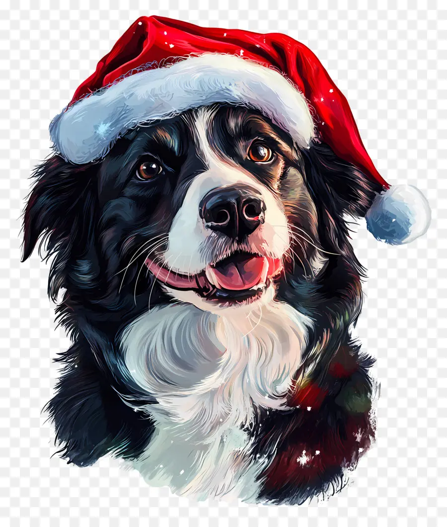 Perro De Navidad，Perro Con Gorro De Papá Noel PNG