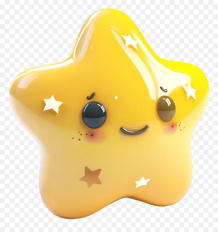 Estrella 3d，Estrella Sonriente PNG