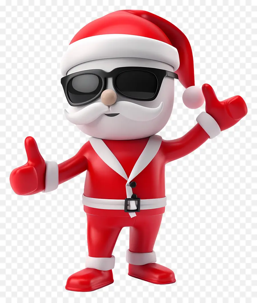 Hombre 3d，Papá Noel Con Gafas De Sol PNG