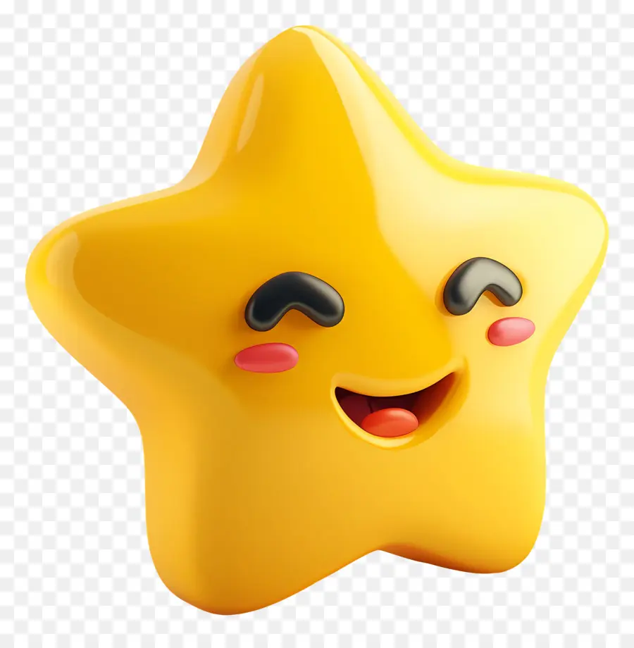 Estrella 3d，Estrella Sonriente PNG