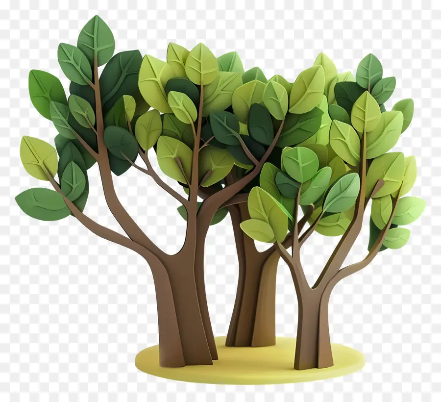 Árbol 3d，árboles De Dibujos Animados PNG