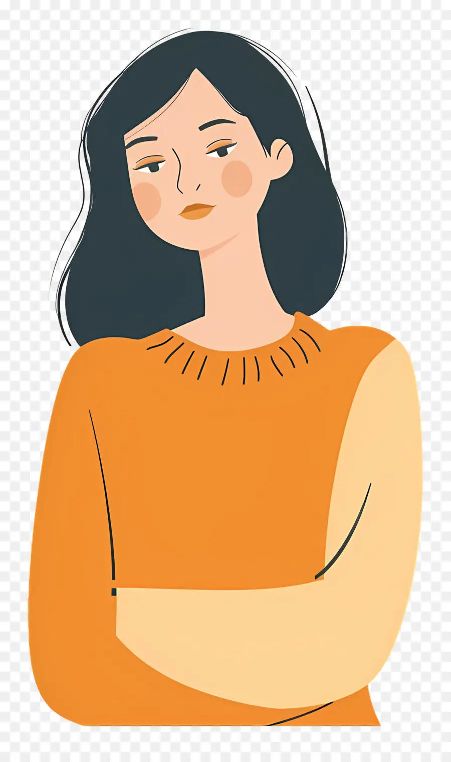 Mujer Elegante，Chica En Suéter PNG