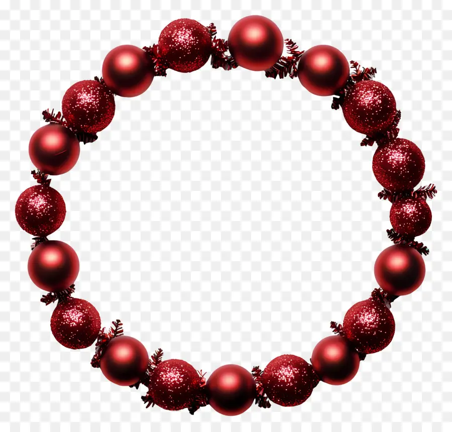 Marco De Navidad Rojo，Corona De Adorno Rojo PNG