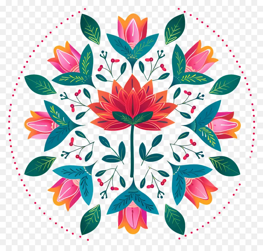 Pookalam，Mándala Floral PNG