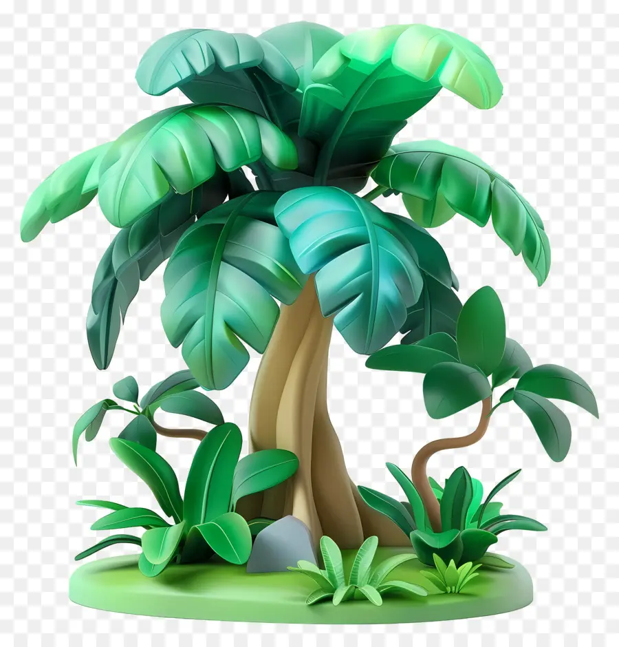 Árbol 3d，Palmeras PNG