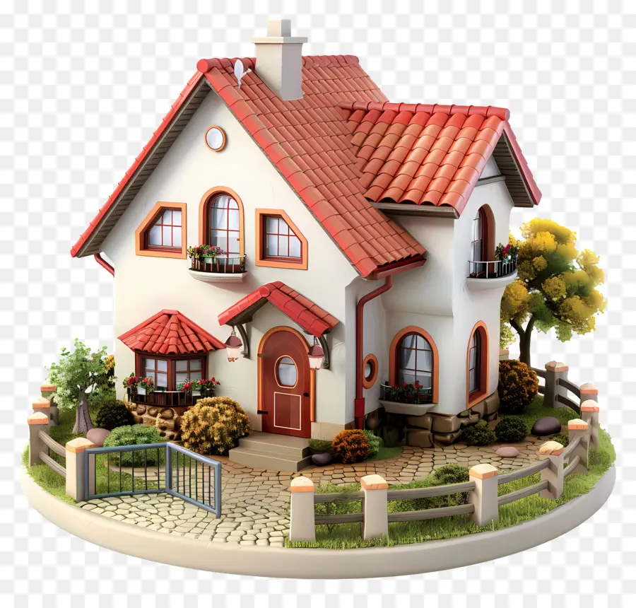 Casa 3d，Linda Casa De Garabatos PNG