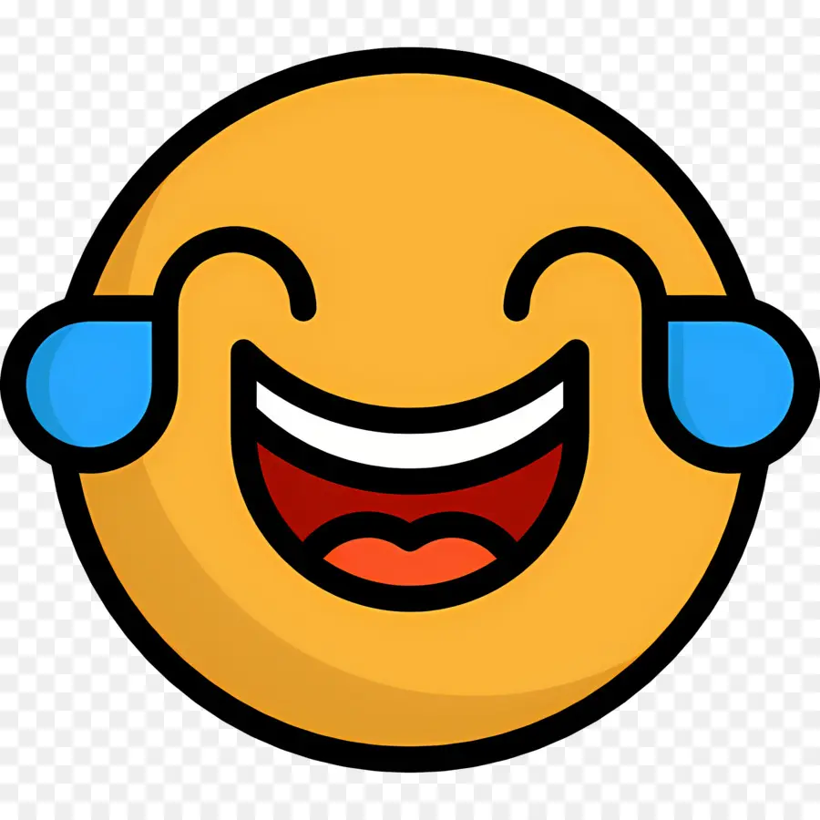 Risa Emoji，Sudoración Sonriente PNG