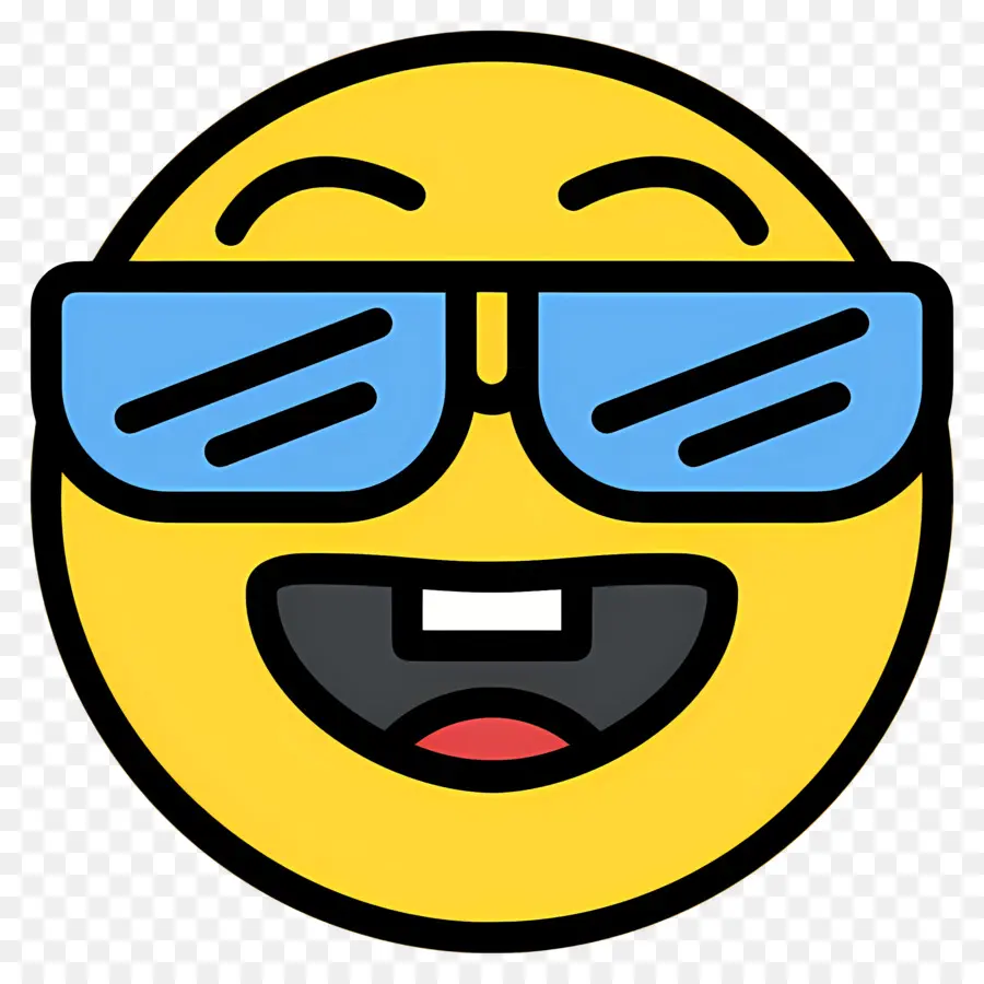 Emoji Nerd，Cara Sonriente Con Gafas De Sol PNG