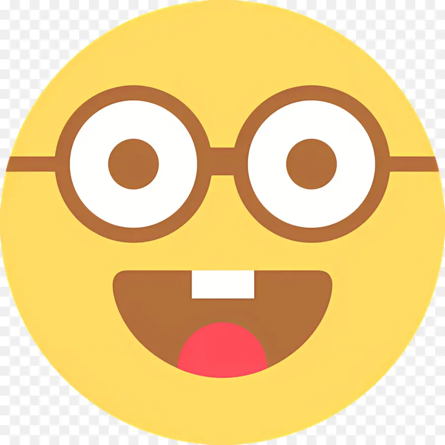 Emoji Nerd，Cara Sonriente PNG