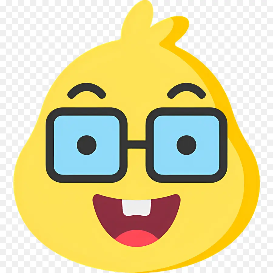 Emoji Nerd，Cara De Dibujos Animados Con Gafas PNG