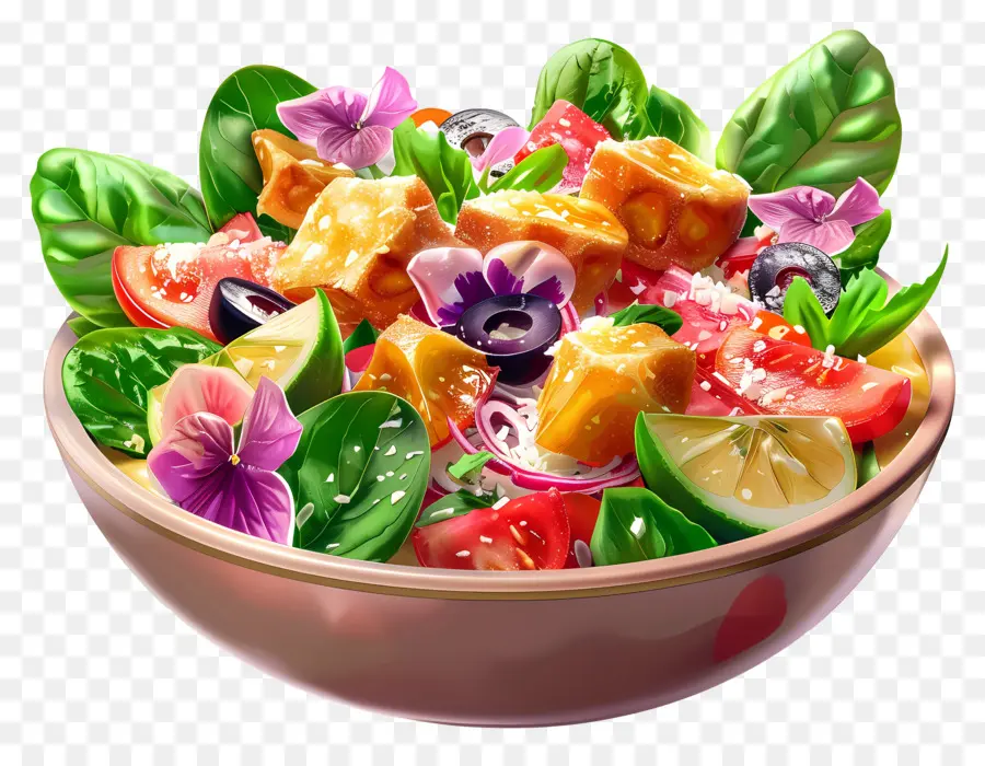 Ensalada Cesar，Ensaladera Vibrante PNG