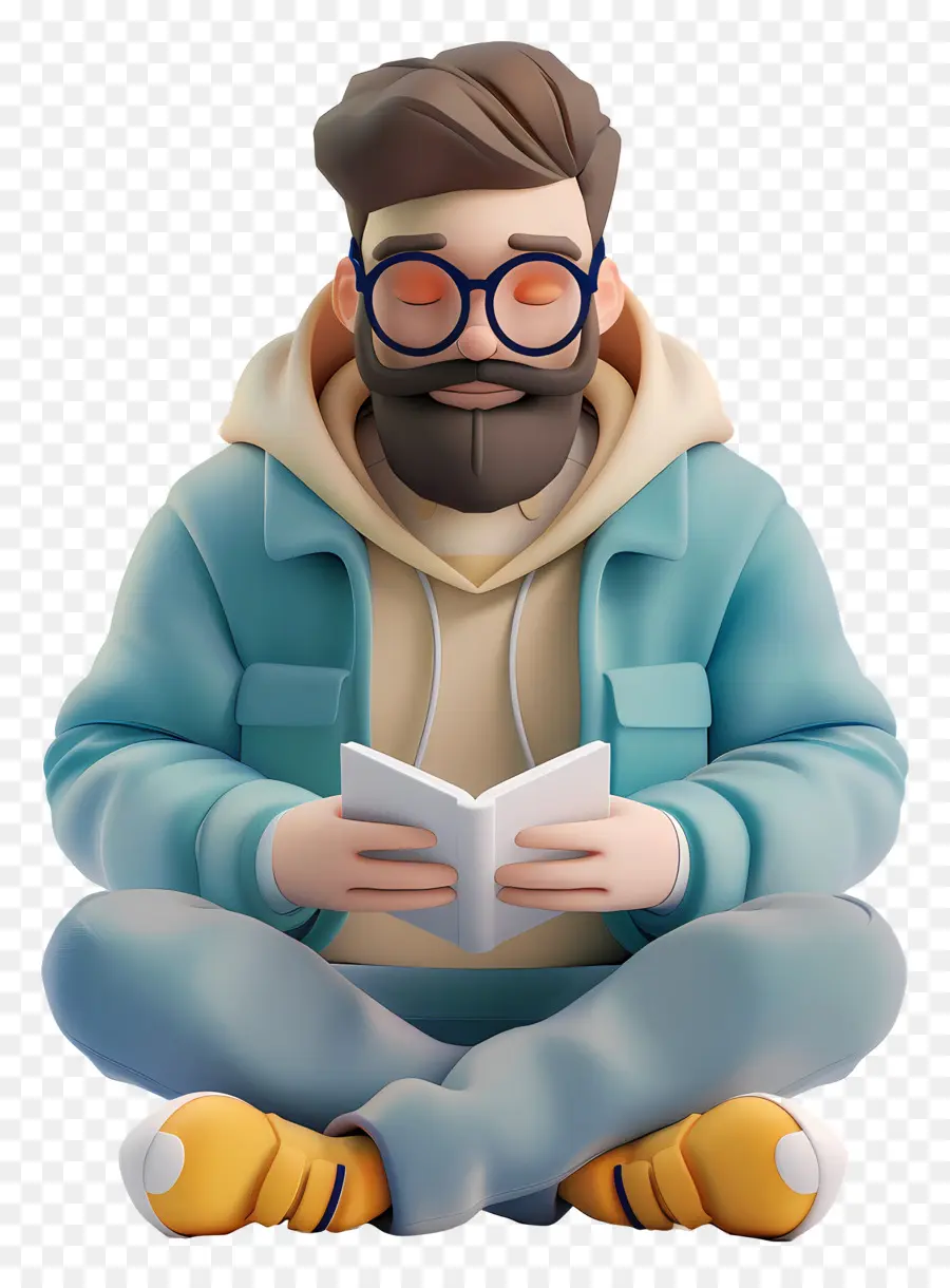 Hombre 3d，Hombre Leyendo PNG