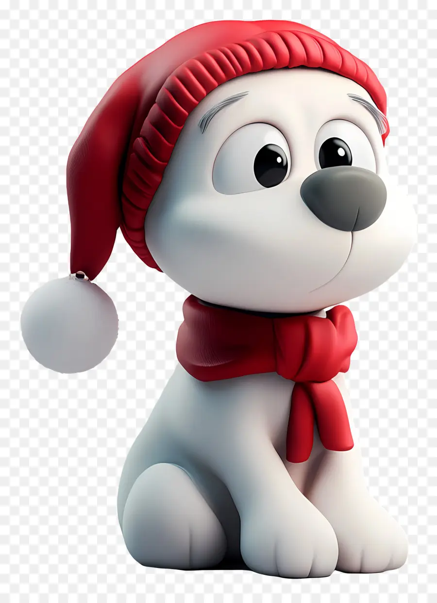 Perro De Navidad，Perro De Dibujos Animados Con Gorro De Papá Noel PNG