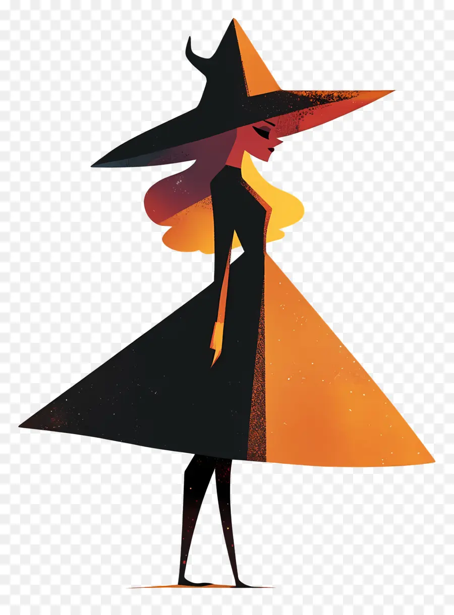 Bruja De Halloween，Bruja Estilizada PNG