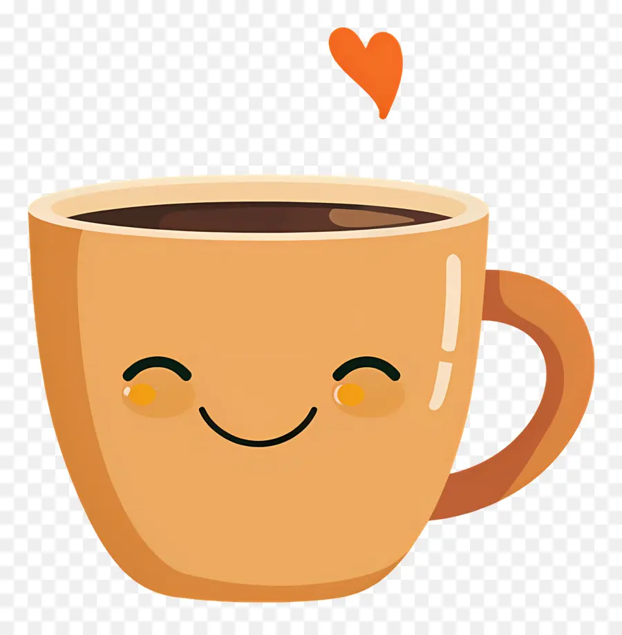 Café Kawaii，Taza De Café Sonriente PNG