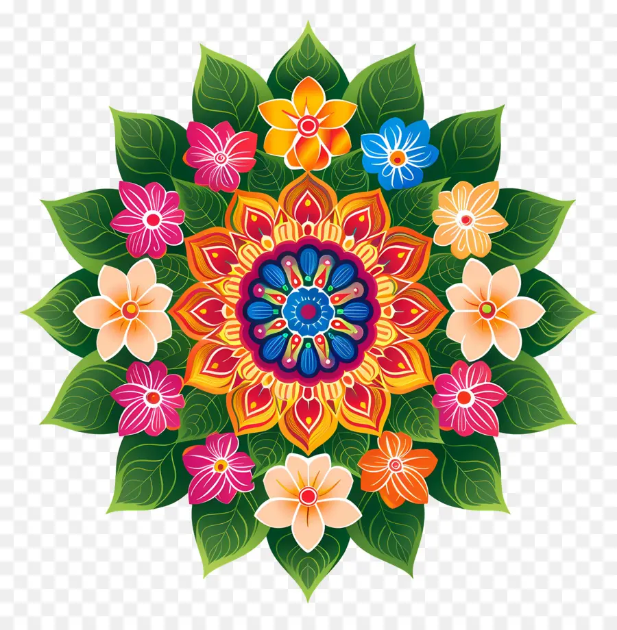 Pookalam，Diseño De Mandalas PNG