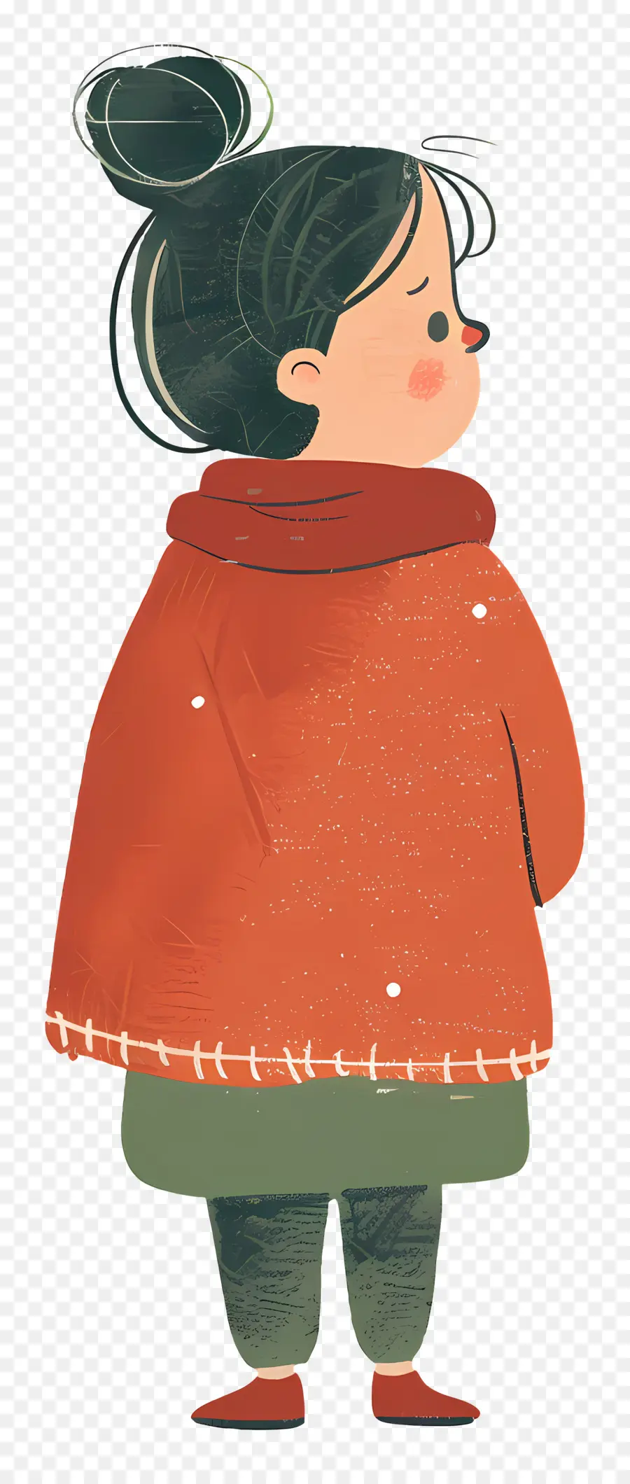 Mujer De Dibujos Animados，Chica De Dibujos Animados Con Abrigo Rojo PNG