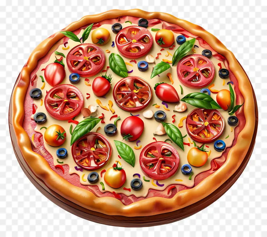 Pizza 3d，Pizza Vegetal PNG