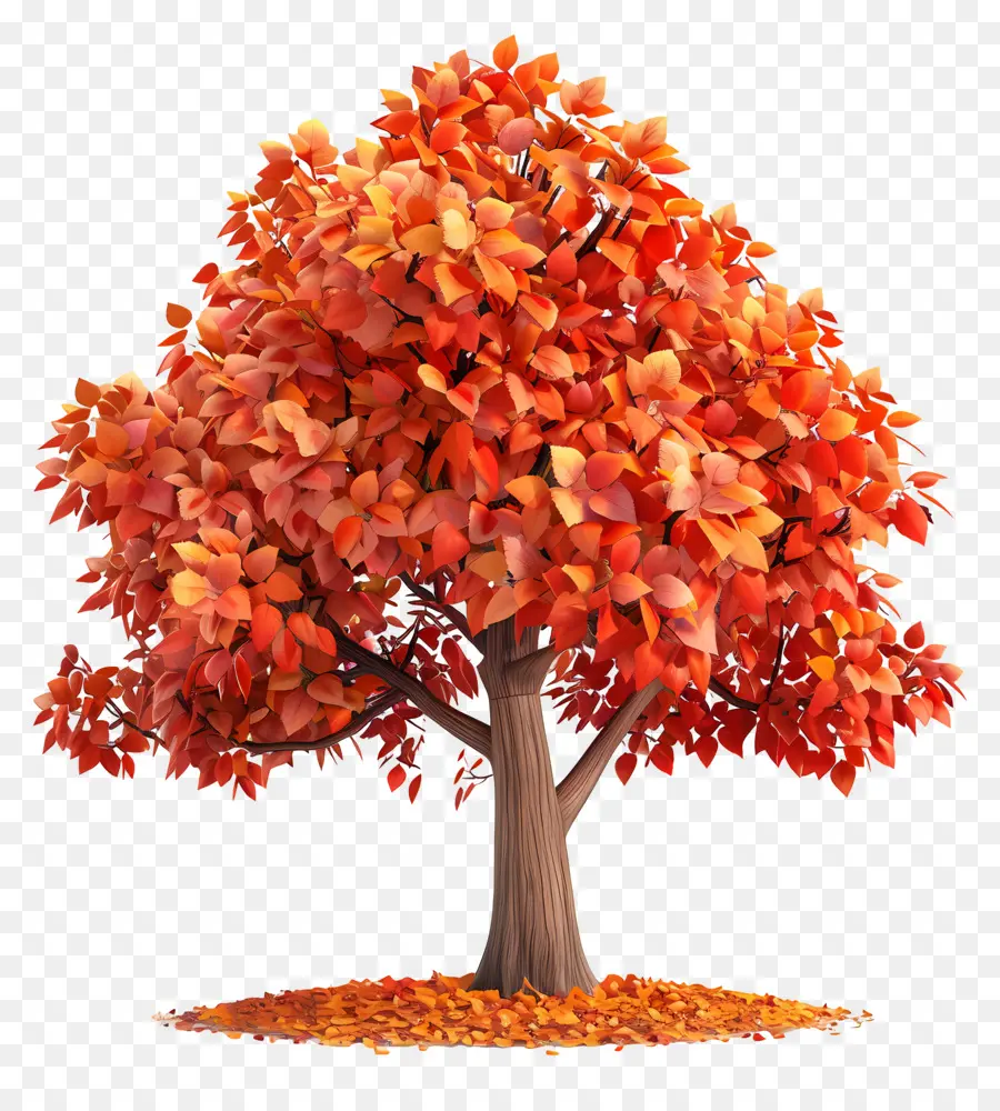 Árbol 3d，árbol De Otoño PNG