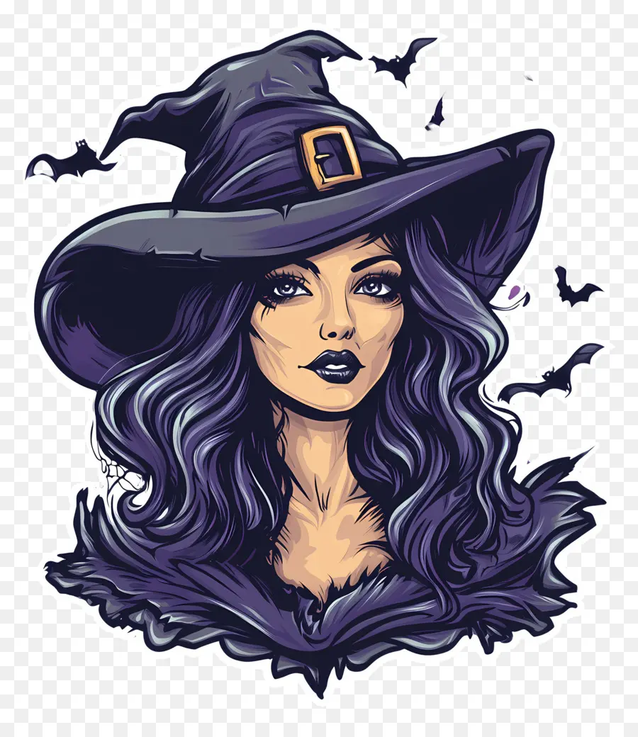 Bruja De Halloween，Bruja Con Sombrero PNG