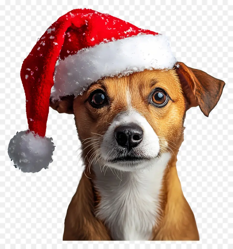 Perro De Navidad，Perro Con Gorro De Papá Noel PNG