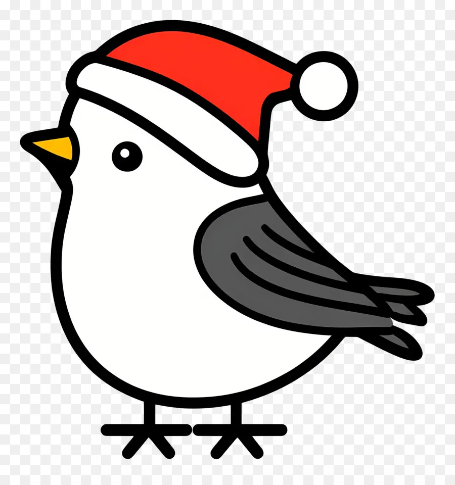 Pájaro De Navidad，Pájaro Con Gorro De Papá Noel PNG