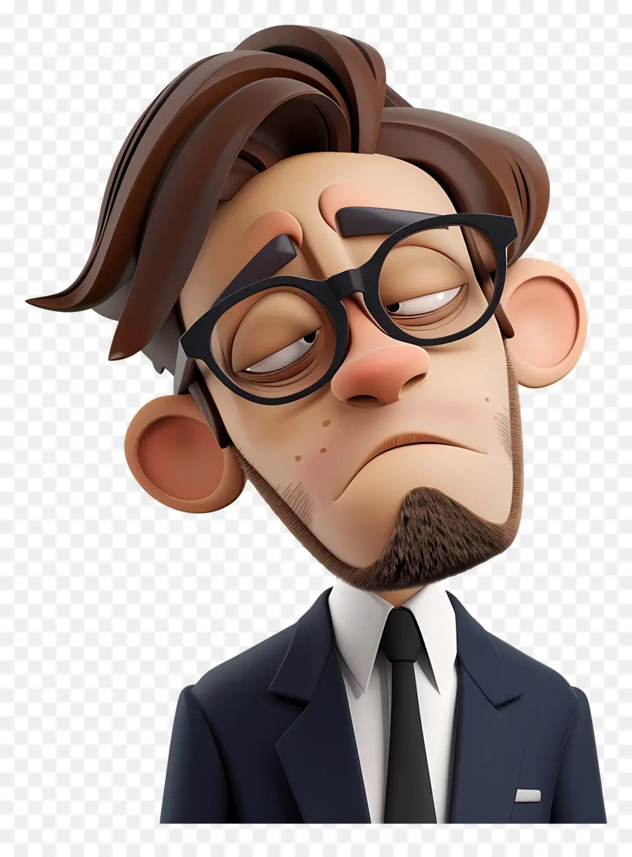 Empresario Cansado，Personaje De Dibujos Animados PNG