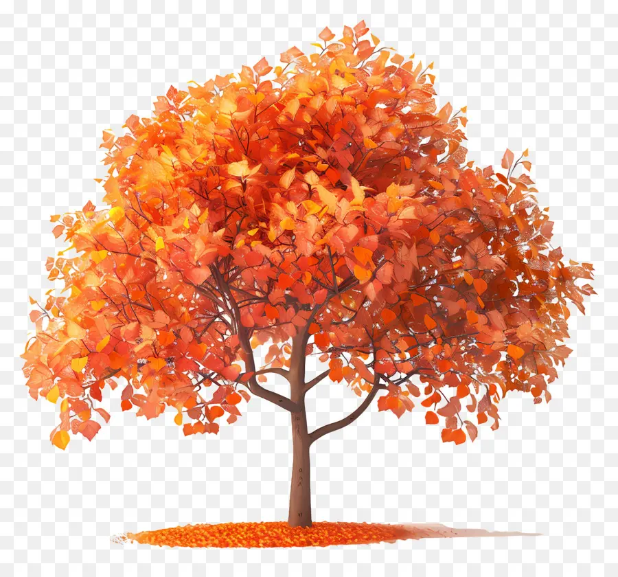 Árbol 3d，árbol De Otoño PNG