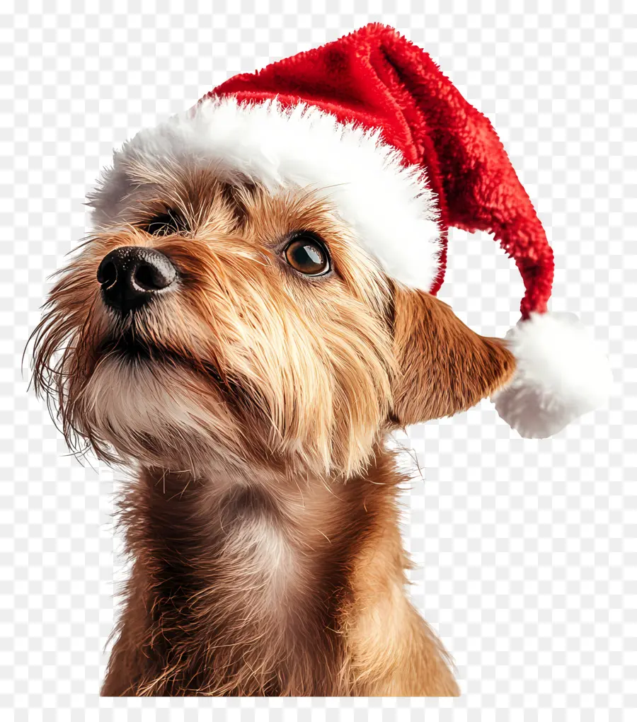 Perro De Navidad，Perro Con Gorro De Papá Noel PNG