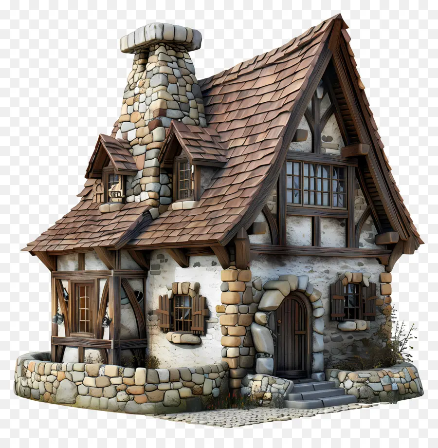 Casa 3d，Cabaña De Piedra PNG