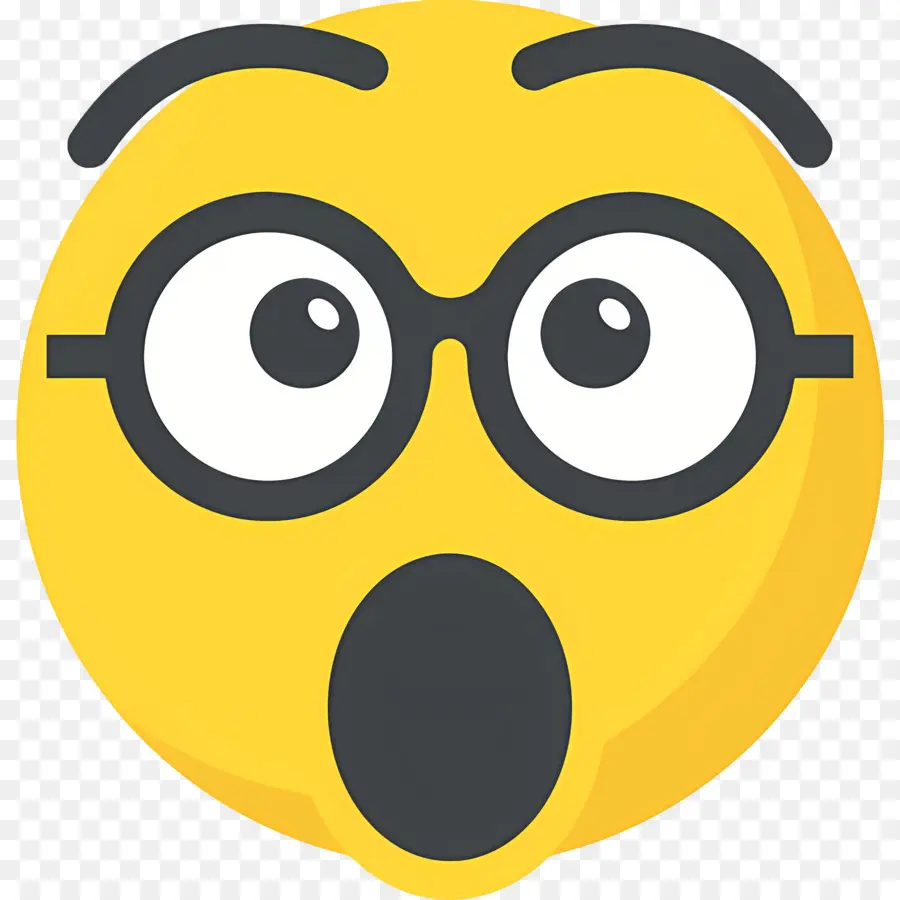 Emoji Nerd，Emoji Sorprendido PNG