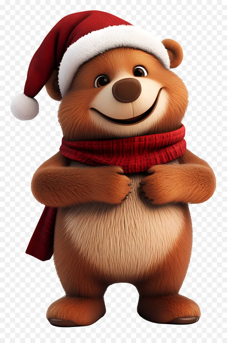 Oso De Navidad，Oso Con Gorro De Papá Noel PNG