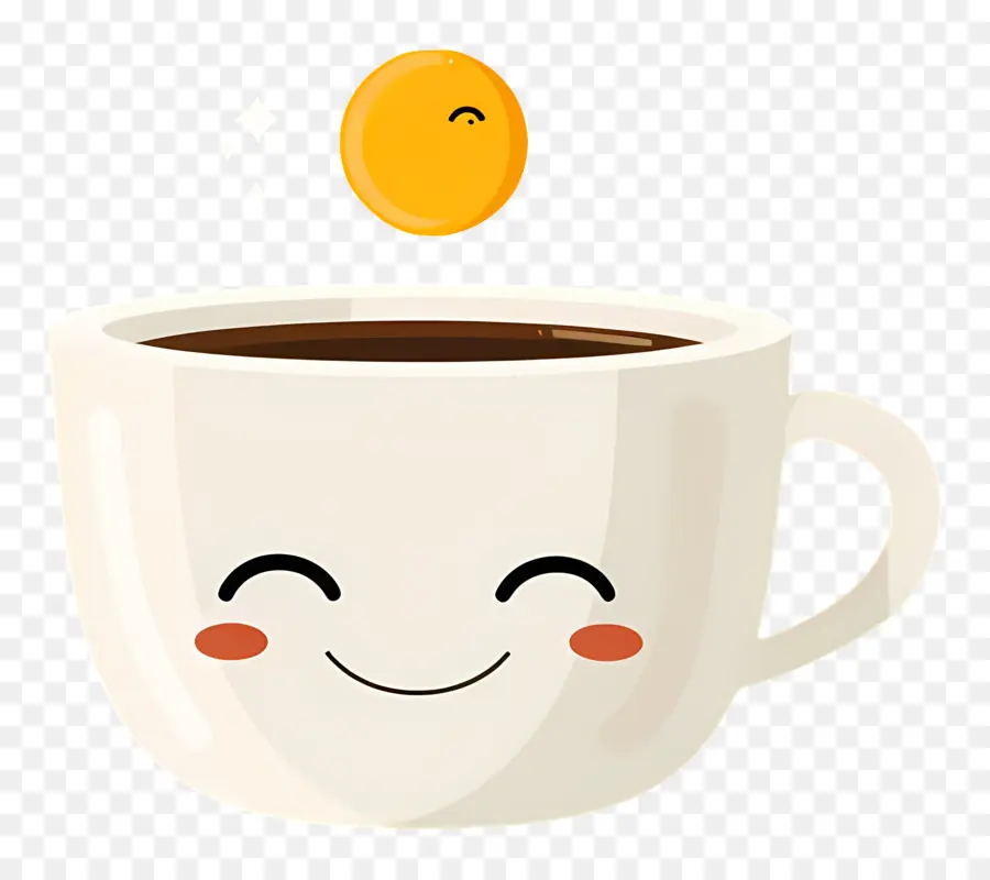 Café Kawaii，Taza De Café Sonriente PNG