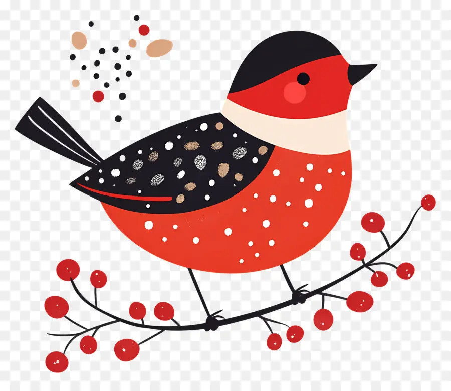 Pájaro De Navidad，Pájaro Rojo Y Negro PNG