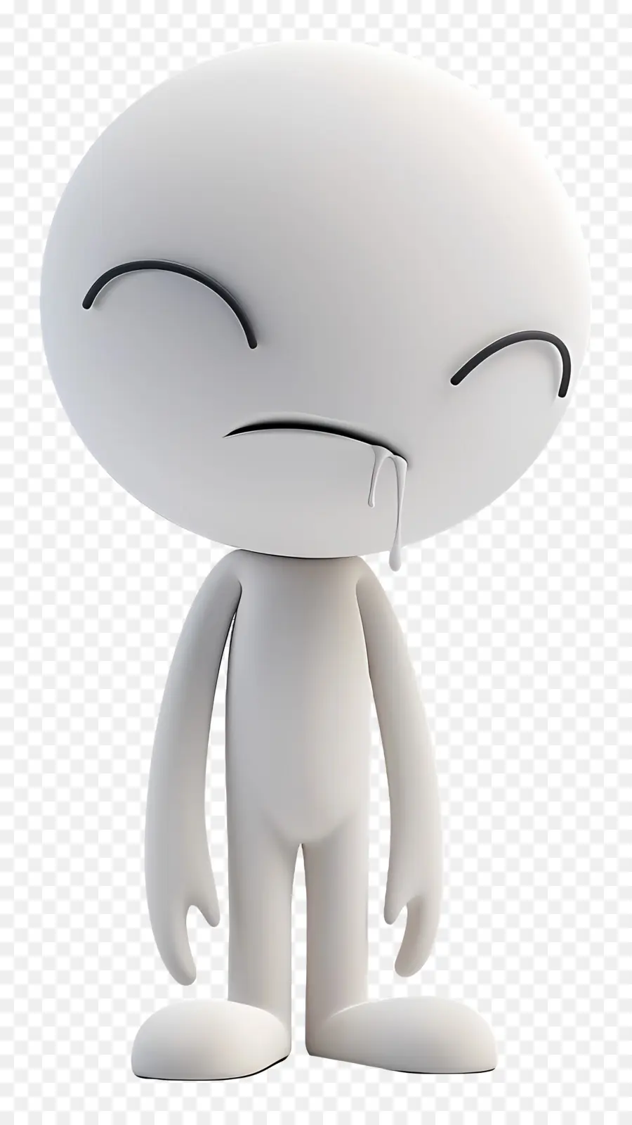 Hombre 3d，Figura De Dibujos Animados Triste PNG