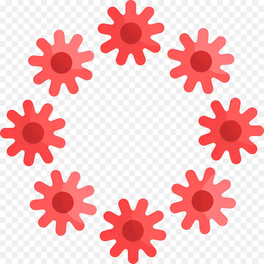 Circulo De Flores，Flores Rojas PNG