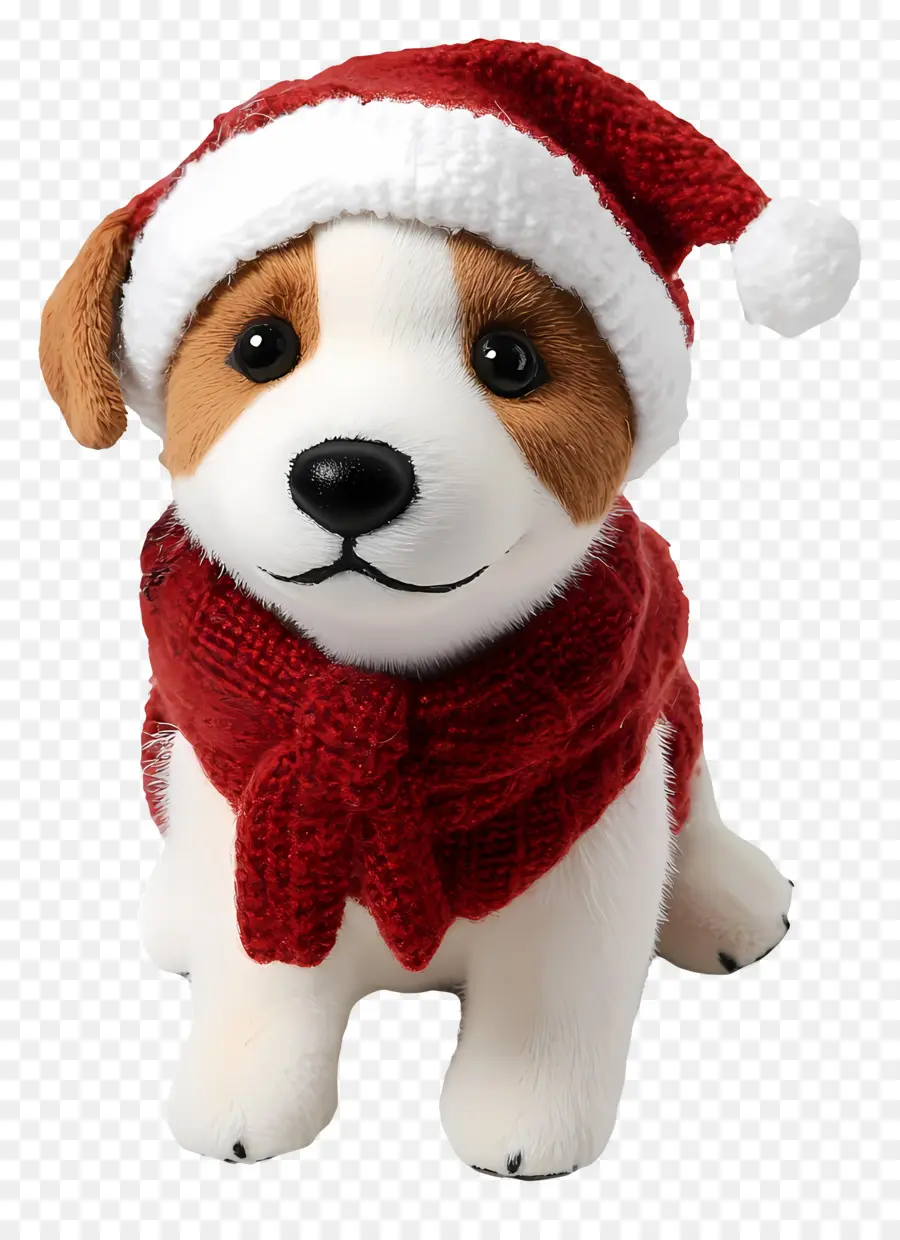 Perro De Navidad，Cachorro Con Gorro De Papá Noel PNG